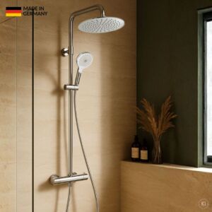CARLDIX Thermostatic Shower System 71000100-00  Rain Shower, wall-mounted, 300 mm shower head, chrome