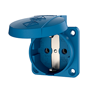 Mennekes Schuko surface-mounted socket 11011 16A, 2p+E, 230V, blue