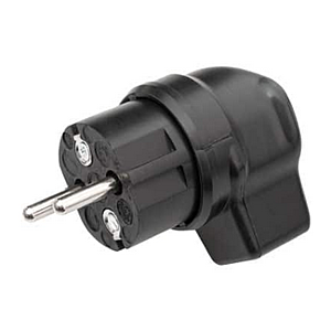 Fiche coudée en caoutchouc plein Kalthoff 341/Gu/Wi 341006, 250 V, noire, IP44