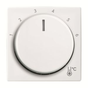 Busch-Jaeger Zentralscheibe für Raumtemperaturregler Drehknopf alpinweiß 2CKA001710A4193 1794 R-914, Busch-balance® SI, mit Aufdruck Skala 1-6