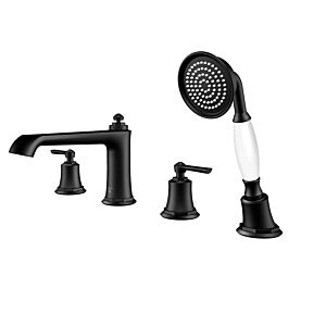 Steinberg Series 350 four-hole bath mixer 3502400S projection 200 mm, matt black