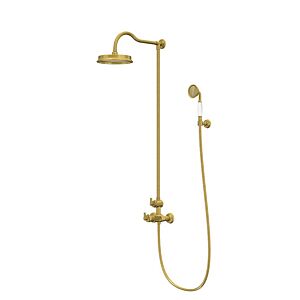 Système de douche Steinberg série 350 350272BG comprenant thermostat, douche de tête et douchette à main, or brossé