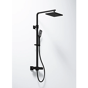 Steinberg Serie 342 Duschset 3422721 S mit Aufputz-Thermostatarmatur, Regen-/Handbrause, Matt Black