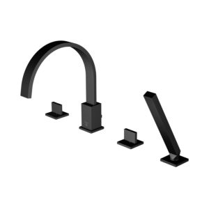 Steinberg Series 135 bathtub 4-hole fitting 1352402S projection 210 mm, matt black, swiveling water spout