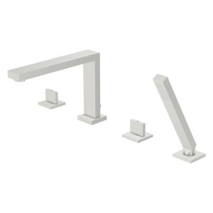 Steinberg Series 160 4-hole bath mixer 1602402BN projection 210 mm, with diverter and pull-out hand shower, brushed nickel