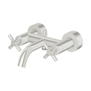 Steinberg Serie 250 Wannen-Zweigriffarmatur 2501100BN Aufputz, Ausladung 203mm, Brushed Nickel