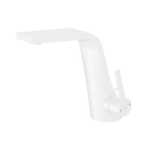 Steinberg Serie 260 Waschtischarmatur 26010001W Ausladung 158mm, matt white, mit Ablaufgarnitur 1 1/4"