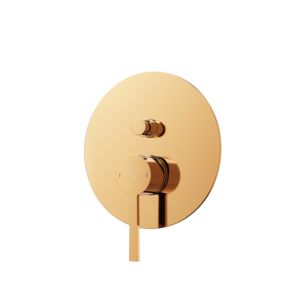 Steinberg Série 260 set de finition 26021033RG avec plaque de recouvrement Ø 185 mm, pour mitigeur de bain, avec inverseur, or rose