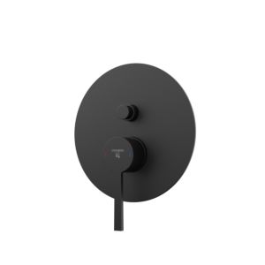 Steinberg Serie 260 Fertigmontageset 26021033S mit Abdeckplatte Ø 185 mm, Wannenarmatur, mit Umsteller, matt black