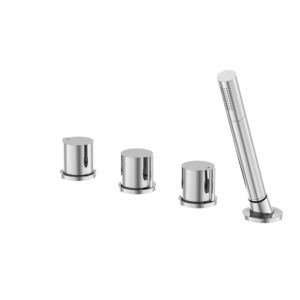 Steinberg Serie 260 Wannenarmatur 2602480 chrom, 4-Locharmatur mit ausziehbarer Handbrause