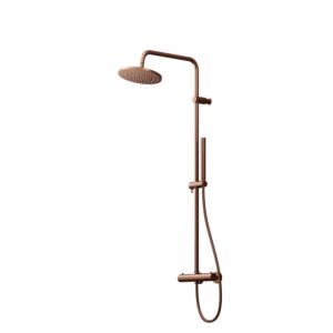 Steinberg Series 340 Shower Set 3402721 BC with thermostatic mixer, rain shower, hand shower, brushed copper