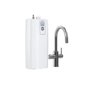 STIEBEL ELTRON neues Kochendwassersystem HOT 2.6 N Premium + 3in1 c 206270 chrom, heißes Wasser (95 °C) in einer Sekunde, Set mit Heißwassergerät und speziellem Wasserhahn für die Küche, TÜV geprüft