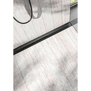 TECE Duschrinne drainprofile 671621 1600 mm, Breite 55mm, Edelstahl gebürstet, schwarz