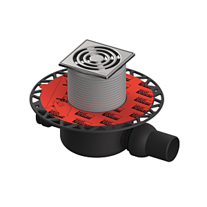 TECEdrainpoint S 122 Ablaufset Norm 3601202 100x100mm, DN50, Universalflansch, Edelstahlrahmen