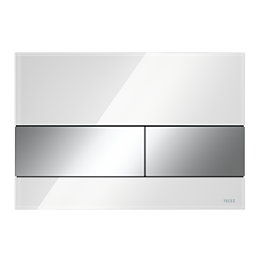 TECEsquare Betätigungsplatte 9240802 Glas weiß, Tasten chrom glänzend