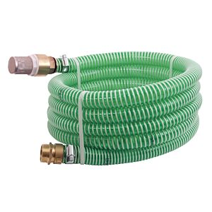 T.I.P. suction hose 30906,  brass, 4 m, up to 6 bar, with coarse filter, for garden pumps and domestic waterworks
