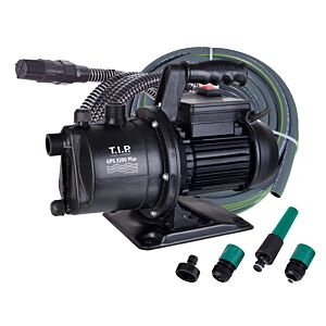 T.I.P. GPS 3200 Plus garden pump with irrigation set 30172, 3,200 l/h, 42 m delivery head, incl. 20 m hose, suction hose
