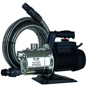 T.I.P. Clean Jet 1000 Plus garden pump - stainless steel 30094,  with suction set, 3,300 l/h, 46 m delivery head, 800 W
