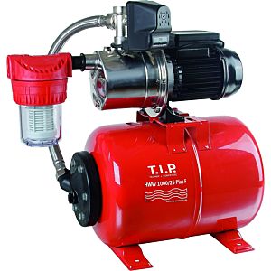 T.I.P. HWW 1000/25 Plus F Hauswasserwerk - Edelstahl 31144, mit Vorfilter, 3.300 l/h,  46 m Förderhöhe, 800 W, 22l Druckkessel