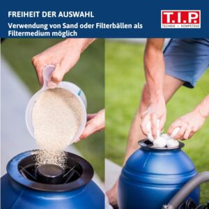 T.I.P. Sandfilteranlage - Pool-Filterset mit Vorfilter, 30 m³ Becken,  10.000 l/h, 4-Wege-Ventil, SPF 250 F, 30308