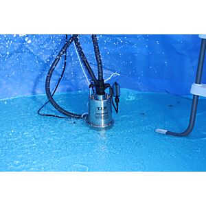 T.I.P. Pool Drainagetauchpumpe - Edelstahl, 6.000 l/h, Flachabsaugend,  6 m Förderhöhe, Rückschlagventil, FlatOne 6000 IX 30440