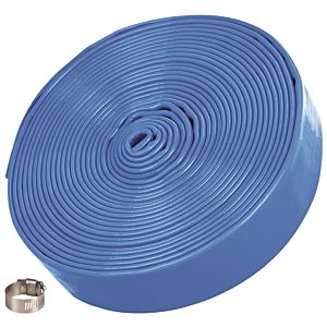 TIP pressure hose - flat hose, 10 m, ø 32 mm, with clamp, for garden, pool, excavation, 31096