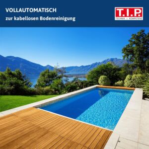 T.I.P. Akku Pool-Roboter - 80 m² Becken, 4.600 l/h, 80 min Laufzeit,  Jet-Düsensystem, R8 AKKU, 30469