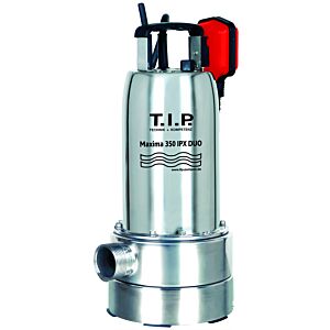 Pompe submersible eaux usées TIP - inox, 20 000 l/h, aspiration plate, hauteur de refoulement 8 m, granulométrie 30 mm, MAXIMA 350IPX DUO 30274