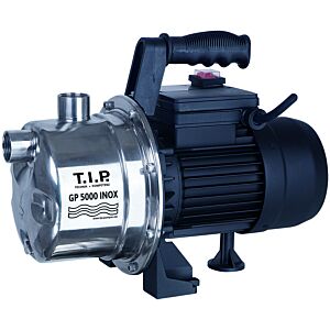 T.I.P. GP 5000 INOX garden pump - stainless steel 31372,  5,000 l/h, 45 m delivery head, 1,200 W, jet system, overload protection