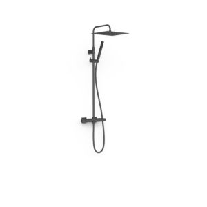 Système de douche Tres Over Wall 19039307NM avec thermostat en saillie, noir mat