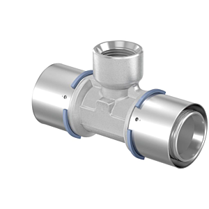 Té à sertir Uponor 1015048 25xRp 3/4 IGx25 mm, laiton étamé