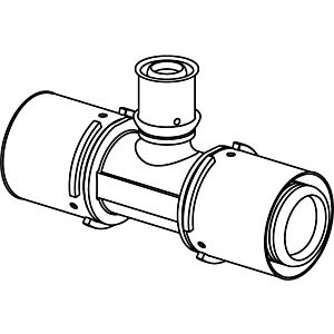 Té à sertir Uponor S-Press PLUS 1039962 40 x 20 x 40 mm, réduit, PPSU