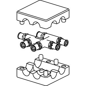 Uponor HK-Kreuzungsfitting 1070690 20 x 16 x 20 mm, mit Dämmbox