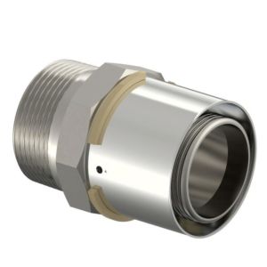 Mamelon adaptateur Uponor S-Press Press 1046905 50 mm x R 1 1/2 MT, laiton étamé