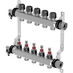 Uponor Vario S heating circuit distributor 1086544 stainless steel, FM 8 x 3/4 Eurocone, as a complete distributor