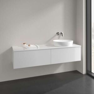 Villeroy &amp; Boch Antao vanity unit K38050GF 160x36x50cm, tap hole, washbasin top color: glossy white lacquer
