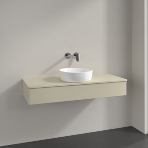 Villeroy &amp; Boch Antao vanity unit K10050HJ 120x19x50cm, tap hole, washbasin top color: silk grey matt lacquer