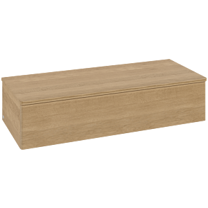 Villeroy und Boch Antao Sideboard L41001HN mit Beleuchtung, 1 Auszug, 1200 x 268 x 500 mm, Front ohne Struktur, Honey Oak / Honey Oak