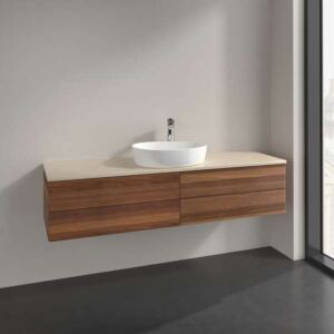 Villeroy und Boch Antao Waschtisch-Unterschrank K25013HM 160x36x50cm, Waschbeckenplattenfarbe botticino, warm walnut