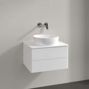Meuble vasque Villeroy &amp; Boch Antao K18050MT 60 x 36 x 50 cm, percé pour robinetterie, plan vasque couleur : laque blanche mate