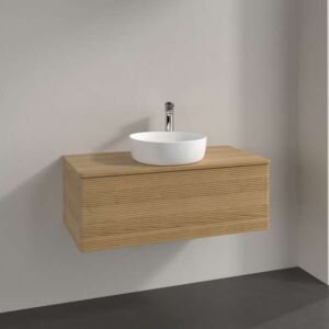 Villeroy und Boch Antao Waschtisch-Unterschrank L31111HN mit Beleuchtung, 1 Auszug, 1000 x 360 x 500 mm, Front mit Struktur, Honey Oak / Honey Oak