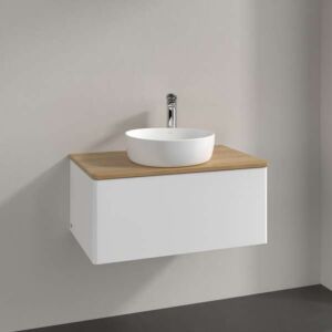 Villeroy und Boch Antao Waschtisch-Unterschrank K30011MT 80x36x50cm, Waschbeckenplattenfarbe honey oak, white matt lacquer