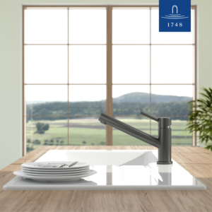 Robinet de cuisine Villeroy et Boch Como Window 92570005 14,8 l/min, réversible, acier inoxydable anthracite