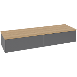 Villeroy und Boch Antao Sideboard L42001GK 160x26,8x50cm, Waschbeckenplattenfarbe honey oak, anthracite matt lacquer