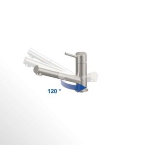 Como cuisine Villeroy et Boch match1 Window 925800LC 8,6 l/min, pliable, extensible, Inox solide