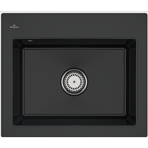Villeroy und Boch Subway 60 S Einbauspüle 330900S5 Spülbecken, 600 x 510 mm, ebony CeramicPlus