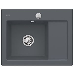 Villeroy and Boch Subway 45 Compact built-in sink 331202i4 left, with waste set, pop-up waste, 650 x 510 mm, graphite CeramicPlus