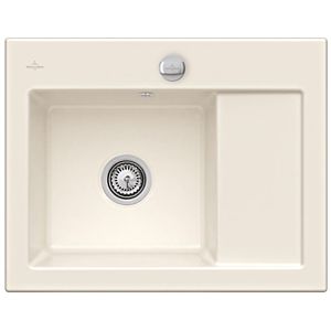 Villeroy & Boch Subway 45 Compact Einbauspüle 331202KR links, mit Ablaufgarnitur und Exzenterbetätigung, 650 x 510 mm, Crema