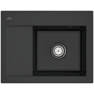 Villeroy and Boch Subway 45 Compact built-in sink 331300S5 built-in sink right, 650 x 510 mm, ebony CeramicPlus