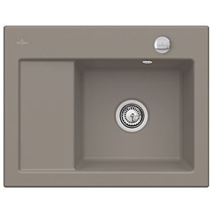 Villeroy and Boch Subway 45 Compact built-in sink 331302TR right, with waste set, pop-up waste, 650 x 510 mm, timber CeramicPlus